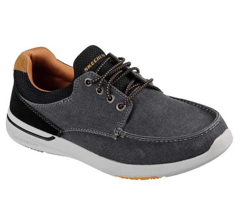Skechers Herr Svarta Slip On - Relaxed Fit: Elent - Mosen - Sverige (EQDBX-3581)